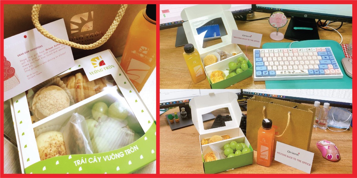 Welcoming employees back to the office with gifts prepared by our CEO